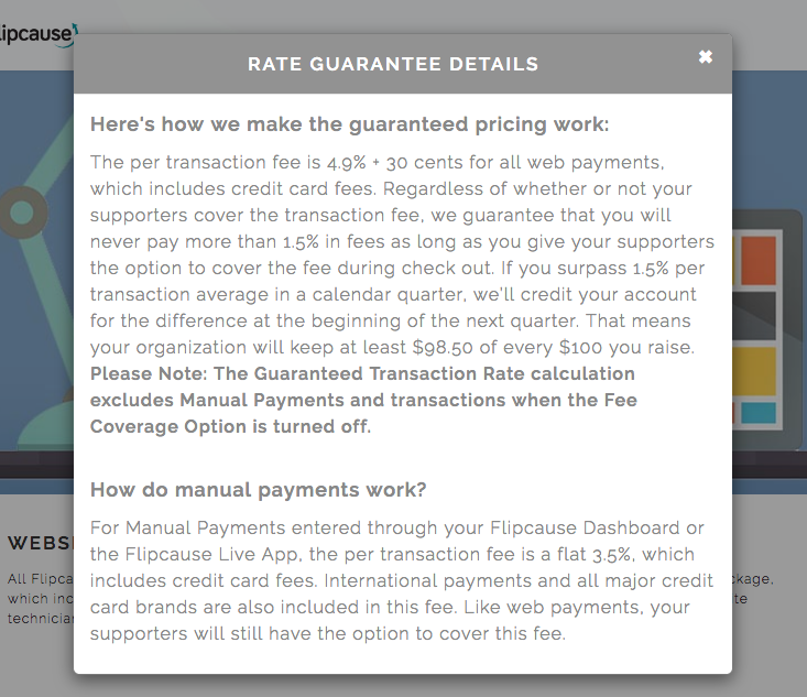 Rate Guarantee Details